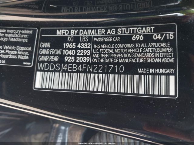 2015 MERCEDES-BENZ CLA 250 WDDSJ4EB4FN221710 Photo 8