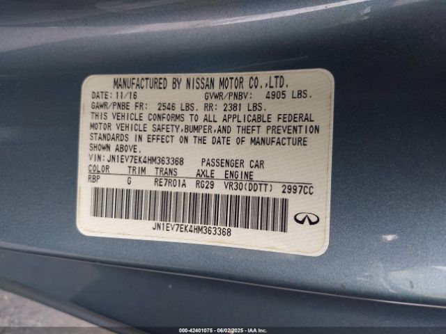 JN1EV7EK4HM363368 Infiniti Q60 3.0t Premium