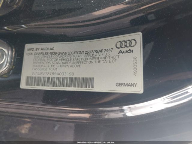 2009 AUDI S5 WAURV78T69A033198 Photo 8