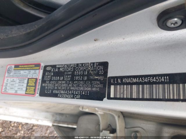 KNADM4A34F6451411 KIA RIO LX