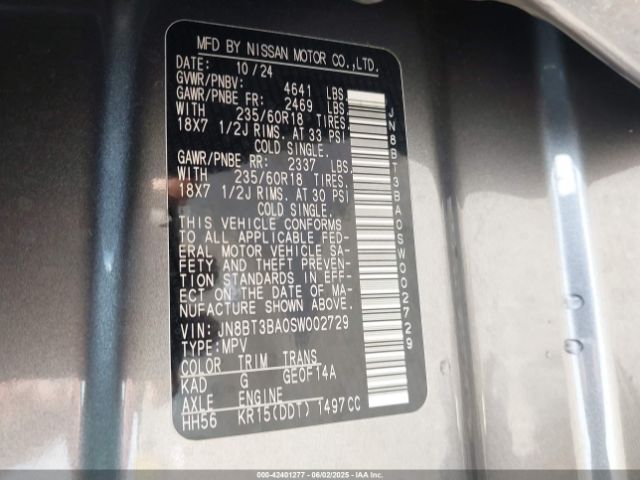 2025 NISSAN ROGUE JN8BT3BA0SW002729 Photo 8