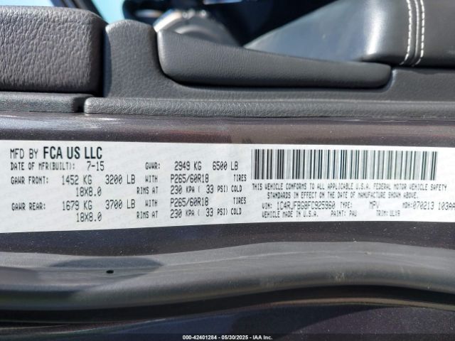 1C4RJFBG8FC925960 Jeep Grand Cherokee Limited