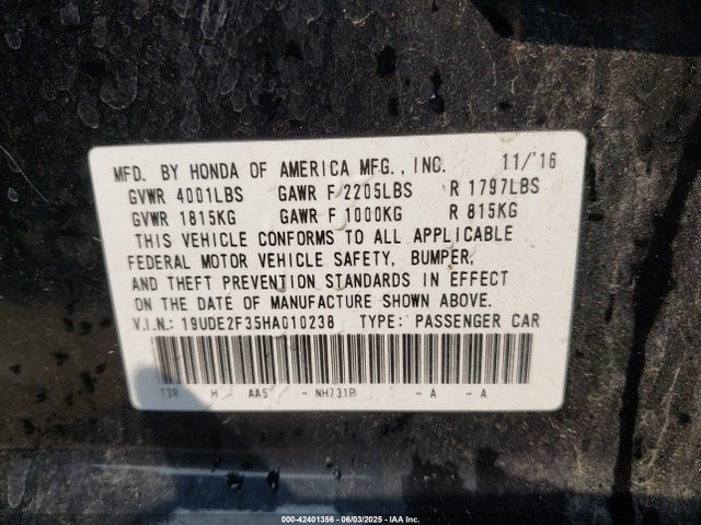 Acura Ilx Acurawatch Plus Package 2017 19UDE2F35HA010238 Image 9