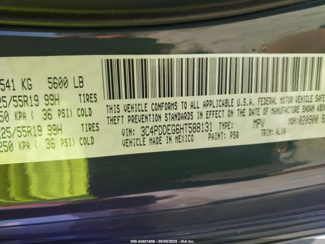 3C4PDDEG6HT588131 Dodge Journey Gt Awd