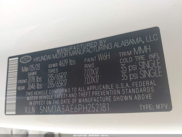 2023 HYUNDAI TUCSON 5NMJA3AE6PH252181 Photo 8