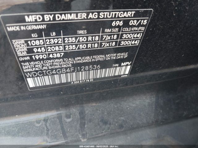 2015 MERCEDES-BENZ GLA 250 WDCTG4GB4FJ128536 Photo 8