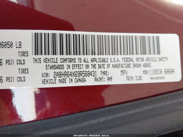 2009 CHRYSLER TOWN & COUNTRY 2A8HR64X69R568431 Photo 8