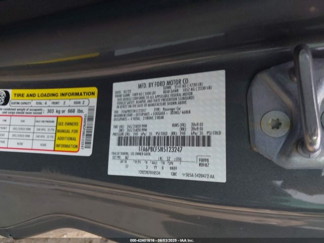 1FA6P8CF5N5123247 Ford tivct