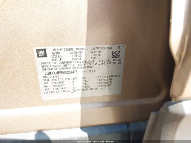 2GNAXHEV9J6207473 Chevrolet EQUINOX LS