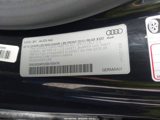 2016 AUDI S7 WAUW2AFC2GN155476 Photo 8