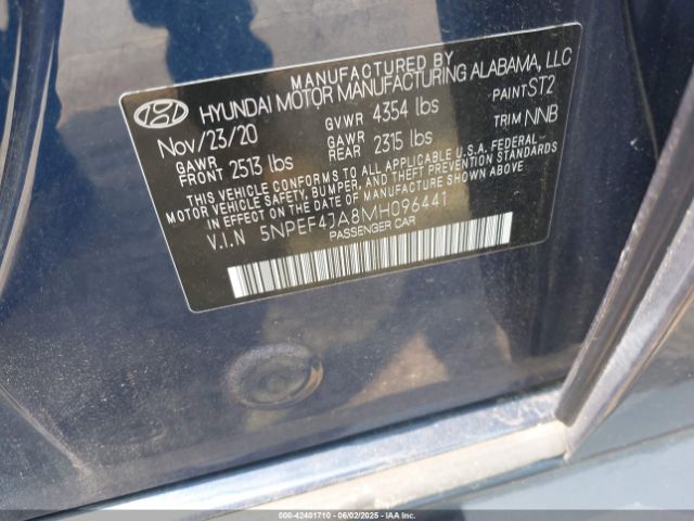 2021 HYUNDAI SONATA 5NPEF4JA8MH096441 Photo 8