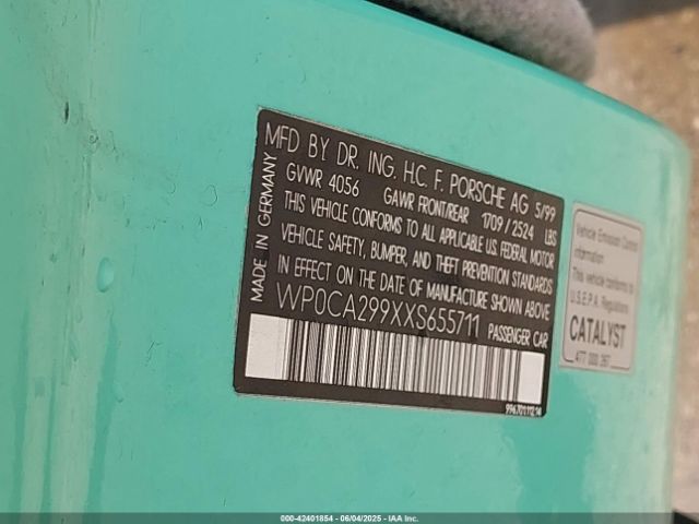 1999 PORSCHE 911 WP0CA299XXS655711 Photo 8