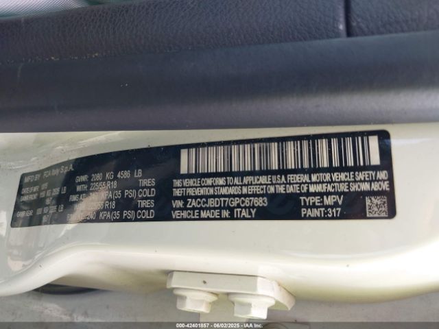 ZACCJBDT7GPC67683 Jeep 2016