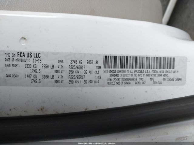 2016 CHRYSLER TOWN & COUNTRY 2C4RC1GG5GR200010 Photo 8