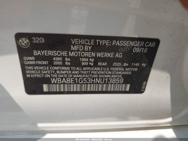 2017 BMW 320I WBA8E1G53HNU13859 Photo 8
