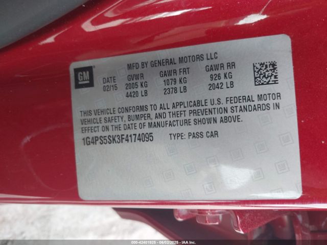 1G4PS5SK3F4174095 Buick Verano Leather Group
