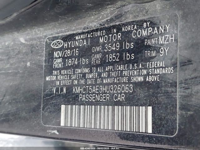 KMHCT5AE3HU326063 Hyundai ACCENT SE