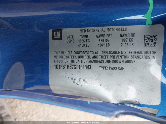1G1FB1RS7G0181843 Chevrolet lgx - di: direct injection, vvt, alum, gen 2
