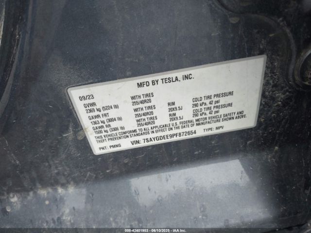 2023 TESLA MODEL Y 7SAYGDEE9PF872654 Photo 8