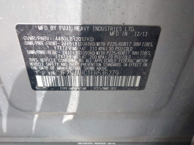 JF2SJAHC1EH536279 Subaru Forester 2.5i Limited