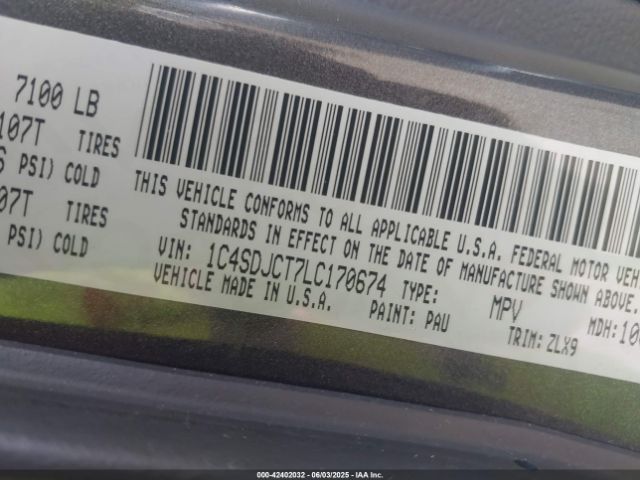 2020 DODGE DURANGO 1C4SDJCT7LC170674 Photo 8