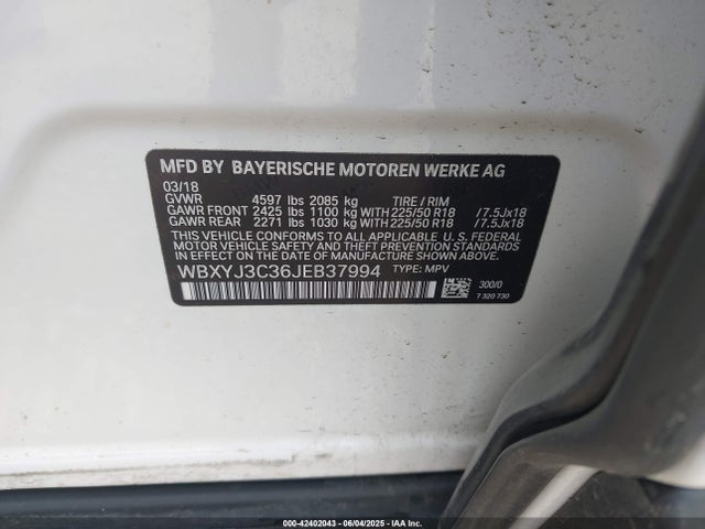WBXYJ3C36JEB37994 BMW X2