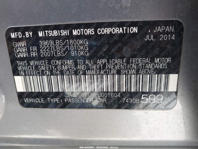 JA32U2FU9FU001604 Mitsubishi LANCER ES