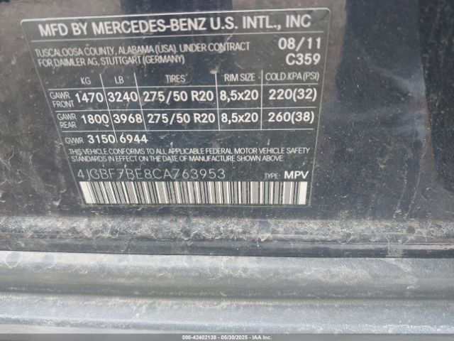 2012 MERCEDES-BENZ GL 450 4JGBF7BE8CA763953 Photo 8
