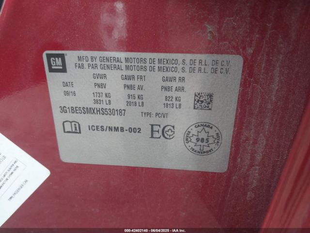 2017 CHEVROLET CRUZE 3G1BE5SMXHS530187 Photo 8