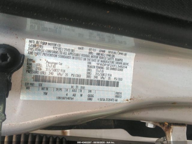 1FADP3F2XFL345234 Ford FOCUS SE