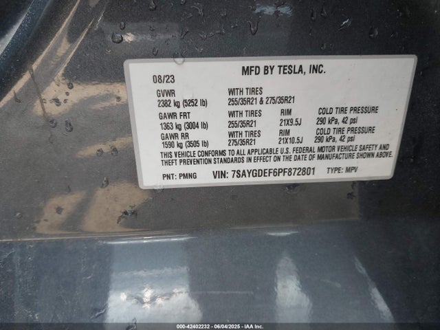 2023 TESLA MODEL Y 7SAYGDEF6PF872801 Photo 8