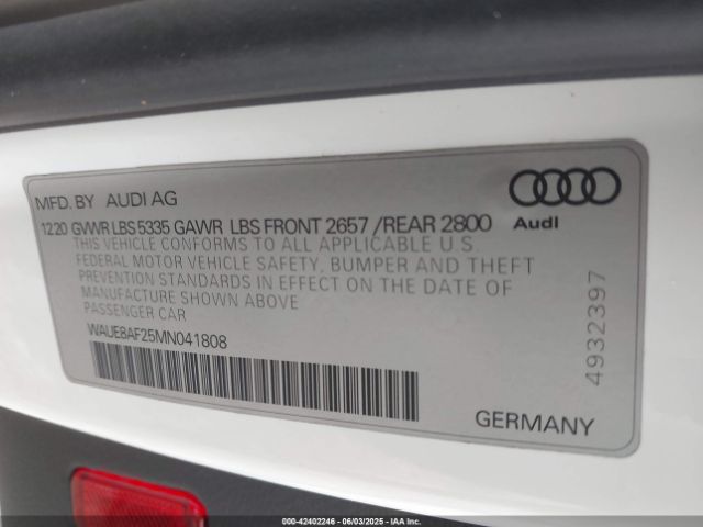 2021 AUDI A6 WAUE8AF25MN041808 Photo 8