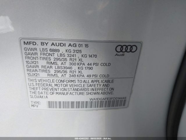 2015 AUDI Q7 WA1DGAFE3FD014444 Photo 8