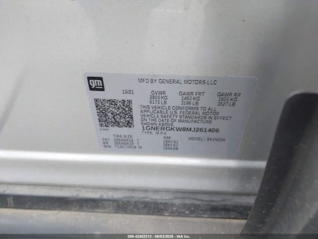 1GNERGKW8MJ261406 Chevrolet lfy