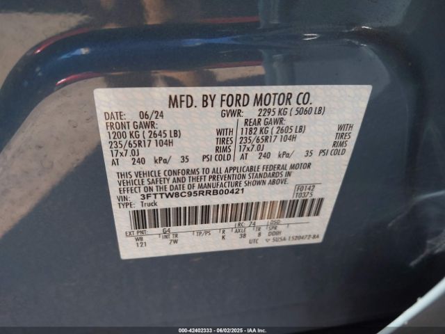 3FTTW8C95RRB00421 Ford Maverick Xlt