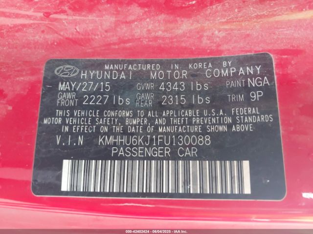 KMHHU6KJ1FU130088 Hyundai gdi lambda ii