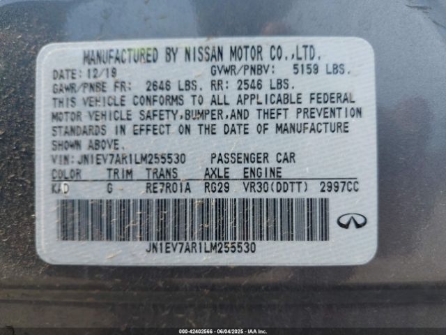 2020 INFINITI Q50 JN1EV7AR1LM255530 Photo 8