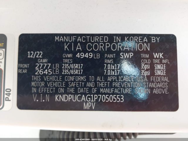2023 KIA SPORTAGE HYBRID KNDPUCAG1P7050553 Photo 8