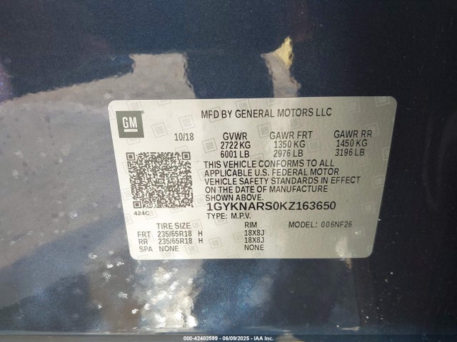 2019 CADILLAC XT5 1GYKNARS0KZ163650 Photo 8