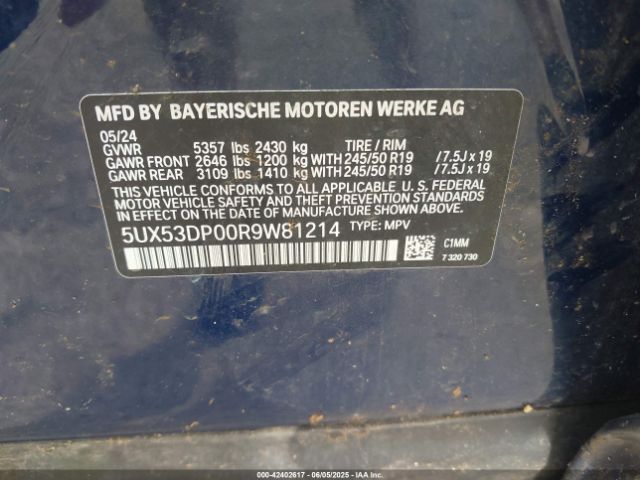2024 BMW X3 5UX53DP00R9W81214 Photo 8