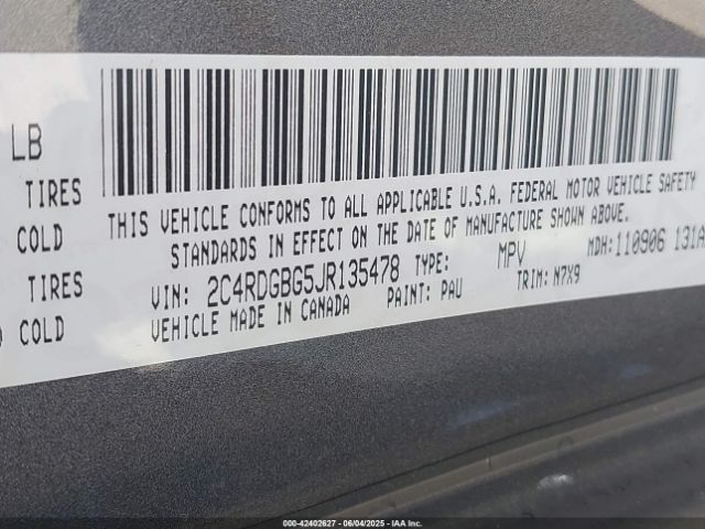 2018 DODGE GRAND CARAVAN 2C4RDGBG5JR135478 Photo 8