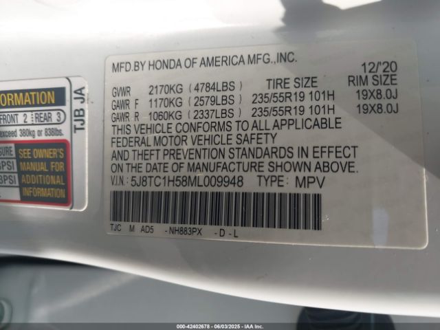 2021 ACURA RDX 5J8TC1H58ML009948 Photo 8