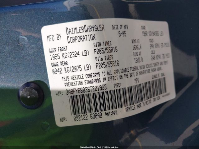 2006 CHRYSLER PT CRUISER 3A8FY68836T221953 Photo 8
