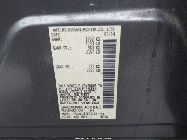 1N4AZ0CP8FC300885 Nissan Leaf