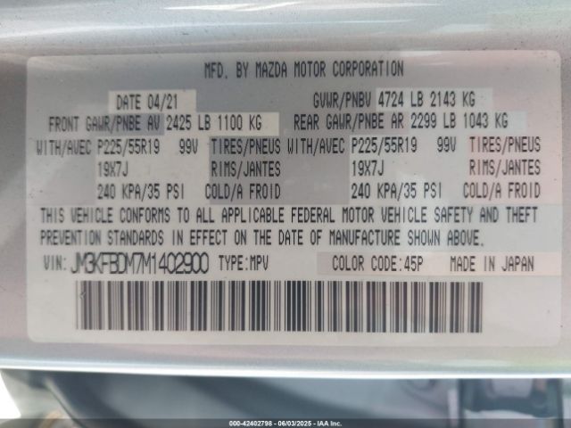 JM3KFBDM7M1402900 Mazda Cx-5 Grand Touring