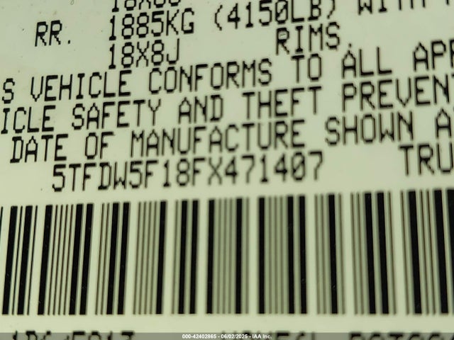 Toyota 3ur-fe 2015 5TFDW5F18FX471407 Image 9