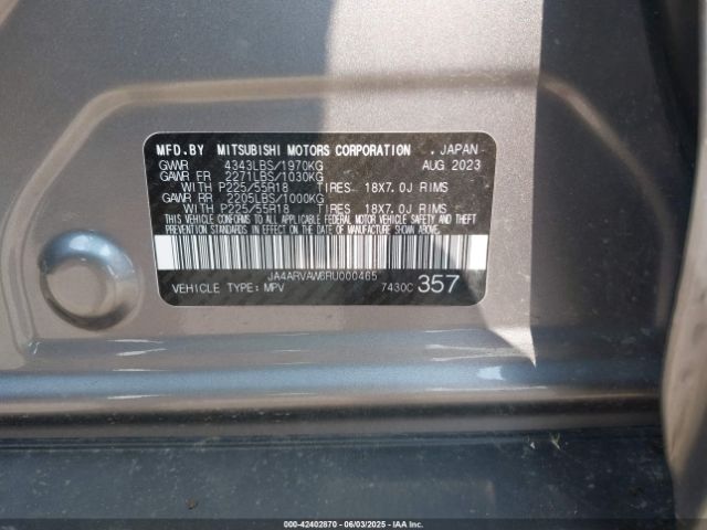 2024 MITSUBISHI OUTLANDER SPORT JA4ARVAW6RU000465 Photo 8