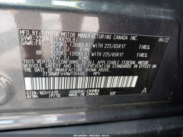 2022 TOYOTA RAV4 HYBRID 2T3RWRFV4NW136440 Photo 8