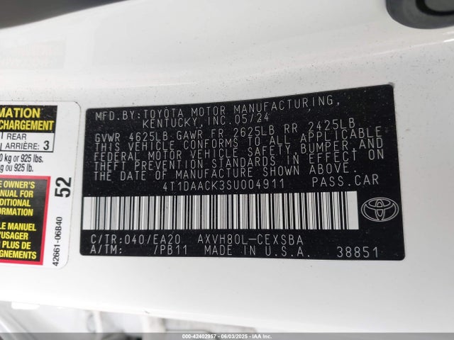 Toyota a25a-fxs 2025 4T1DAACK3SU004911 Image 9