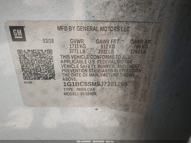 1G1BC5SM9J7201295 Chevrolet Cruze Ls Auto
